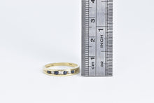 Load image into Gallery viewer, 10K Sapphire Diamond Vintage Wedding Band Ring Yellow Gold