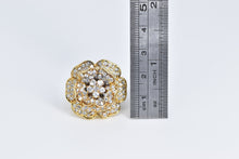 Load image into Gallery viewer, Sterling Silver Gold Plated Pave Encrusted Rose Flower CZ Ring