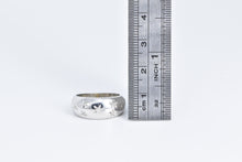 Load image into Gallery viewer, 14K Diamond Inset Star Cosmic Domed Band Ring White Gold