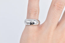 Load image into Gallery viewer, 14K Diamond Inset Star Cosmic Domed Band Ring White Gold