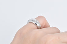 Load image into Gallery viewer, 14K Diamond Inset Star Cosmic Domed Band Ring White Gold