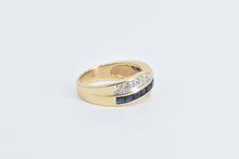 Load image into Gallery viewer, 14K Princess Sapphire Diamond Vintage Band Ring Yellow Gold