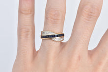 Load image into Gallery viewer, 14K Princess Sapphire Diamond Vintage Band Ring Yellow Gold