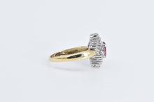 Load image into Gallery viewer, 14K Oval Pink Topaz Diamond Halo Engagement Ring Yellow Gold