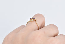 Load image into Gallery viewer, 10K Natural Ruby Diamond Accent Vintage Wavy Ring Yellow Gold