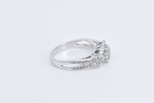 Load image into Gallery viewer, 14K 0.87 Ctw Diamond Flower Cluster Engagement Ring White Gold