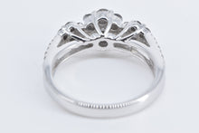 Load image into Gallery viewer, 14K 0.87 Ctw Diamond Flower Cluster Engagement Ring White Gold