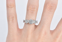 Load image into Gallery viewer, 14K 0.87 Ctw Diamond Flower Cluster Engagement Ring White Gold