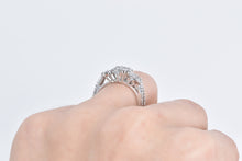 Load image into Gallery viewer, 14K 0.87 Ctw Diamond Flower Cluster Engagement Ring White Gold