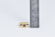 Load image into Gallery viewer, 14K Princess Garnet Squared Vintage Fashion Ring Yellow Gold