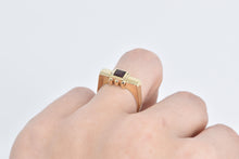 Load image into Gallery viewer, 14K Princess Garnet Squared Vintage Fashion Ring Yellow Gold