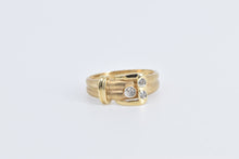 Load image into Gallery viewer, 14K Vintage Diamond Belt Buckle Fashion Statement Ring Yellow Gold