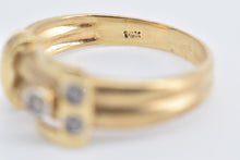 Load image into Gallery viewer, 14K Vintage Diamond Belt Buckle Fashion Statement Ring Yellow Gold