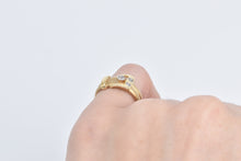 Load image into Gallery viewer, 14K Vintage Diamond Belt Buckle Fashion Statement Ring Yellow Gold