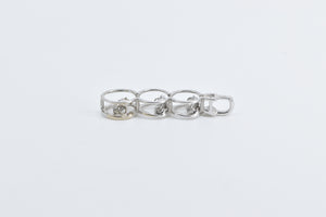 10K Tiered Dancing Diamond Three Stone Twist Pendant White Gold