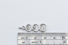Load image into Gallery viewer, 10K Tiered Dancing Diamond Three Stone Twist Pendant White Gold