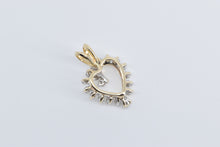 Load image into Gallery viewer, 14K Classic Diamond Heart Love Symbol Curved Pendant Yellow Gold