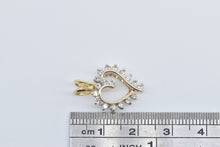 Load image into Gallery viewer, 14K Classic Diamond Heart Love Symbol Curved Pendant Yellow Gold