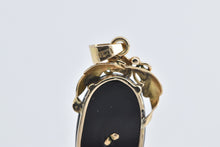Load image into Gallery viewer, 14K Chinese Fortune Character Black Onyx Ornate Pendant Yellow Gold