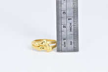 Load image into Gallery viewer, 24K Ornate Chinese Bow Ribbon Forget Me Not Ring Yellow Gold