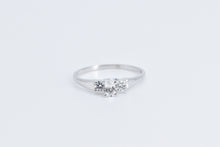 Load image into Gallery viewer, 10K Oval White Sapphire Travel Engagement CZ Ring White Gold