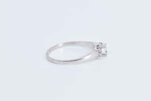 10K Oval White Sapphire Travel Engagement CZ Ring White Gold