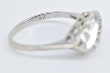 Load image into Gallery viewer, 14K Vintage Diamond Heart Design Oval Statement Ring White Gold