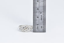 Load image into Gallery viewer, 14K Vintage Diamond Heart Design Oval Statement Ring White Gold