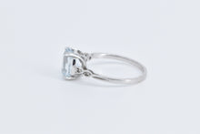 Load image into Gallery viewer, 10K Oval Blue Topaz Diamond Accent Statement Ring White Gold