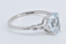 Load image into Gallery viewer, 10K Oval Blue Topaz Diamond Accent Statement Ring White Gold