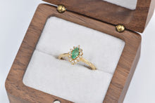 Load image into Gallery viewer, 14K Marquise Natural Emerald Diamond Halo Ring Yellow Gold