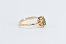 Load image into Gallery viewer, 14K Marquise Natural Emerald Diamond Halo Ring Yellow Gold