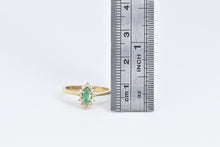 Load image into Gallery viewer, 14K Marquise Natural Emerald Diamond Halo Ring Yellow Gold