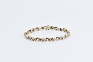 10K 0.50Ctw Natural Diamond Infinity Link Tennis Bracelet 7.25" Yellow Gold