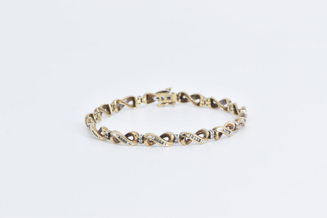 10K 0.50Ctw Natural Diamond Infinity Link Tennis Bracelet 7.25