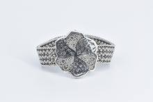 Load image into Gallery viewer, Sterling Silver Lois Hill Ornate Flower Woven Chain Filigree Bracelet 6&quot;