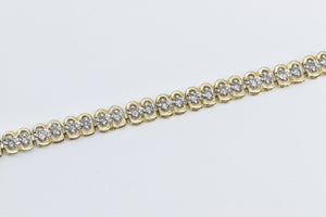 14K Classic Vintage Diamond Tennis Bracelet 7.5" Yellow Gold