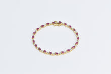 Load image into Gallery viewer, 14K 3.20 Ctw Natural Ruby Diamond Tennis Bracelet 6.75&quot; Yellow Gold