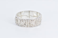 Load image into Gallery viewer, Sterling Silver Elaborate Chinese Filigree Hinged Bangle Bracelet 6.5&quot;