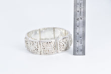 Load image into Gallery viewer, Sterling Silver Elaborate Chinese Filigree Hinged Bangle Bracelet 6.5&quot;