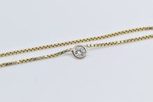 Load image into Gallery viewer, 14K 0.29 Ct Natural Diamond Solitaire Box Chain Necklace 18&quot; Yellow Gold