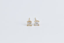 Load image into Gallery viewer, 14K 0.22 Ctw Natural Princess Cut Diamond Stud Earrings Yellow Gold