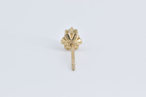 14K Vintage Diamond Buttercup Single Stud Earring Yellow Gold