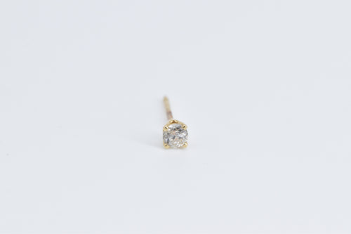 14K Diamond Solitaire Classic Single Stud Earring Yellow Gold