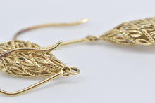 Load image into Gallery viewer, 10K Filigree Curvy Tear Drop Dangle Vintage Earrings Yellow Gold