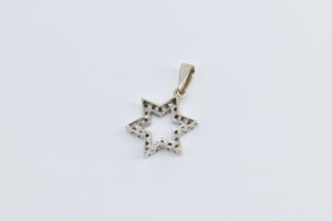 18K Vintage Diamond Star of David Jewish Faith Pendant Yellow Gold