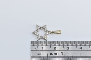 18K Vintage Diamond Star of David Jewish Faith Pendant Yellow Gold