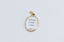 Load image into Gallery viewer, 14K Ten Commandments Ceramic Oval Painted Charm/Pendant Yellow Gold