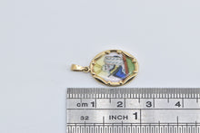 Load image into Gallery viewer, 14K Ten Commandments Ceramic Oval Painted Charm/Pendant Yellow Gold