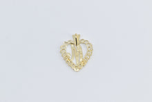 Load image into Gallery viewer, 10K M Cursive Monogram Scalloped Letter Initial Charm/Pendant Yellow Gold